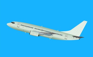 Commercial passenger airplane in flight.