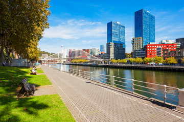 Fototapeta premium Nervion River embankment in Bilbao