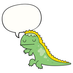 cartoon dinosaur and speech bubble