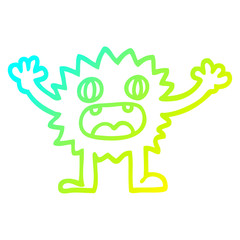 cold gradient line drawing cartoon funny furry monster