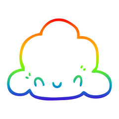 rainbow gradient line drawing cartoon cloud