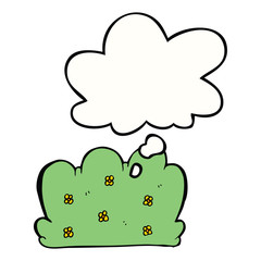 cartoon hedge and thought bubble