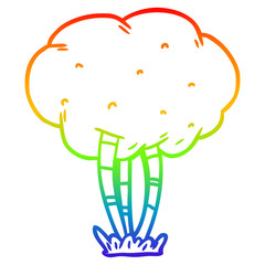rainbow gradient line drawing Cartoon tree