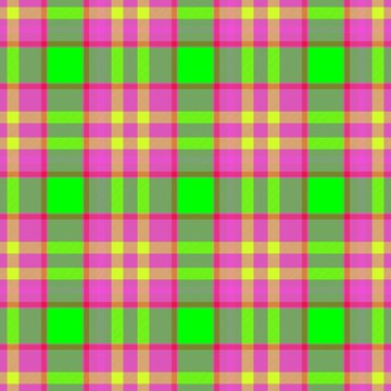 checked diamond tartan plaid scotch kilt fabric seamless pattern texture background - color highlight fluorescent pink, green and yellow