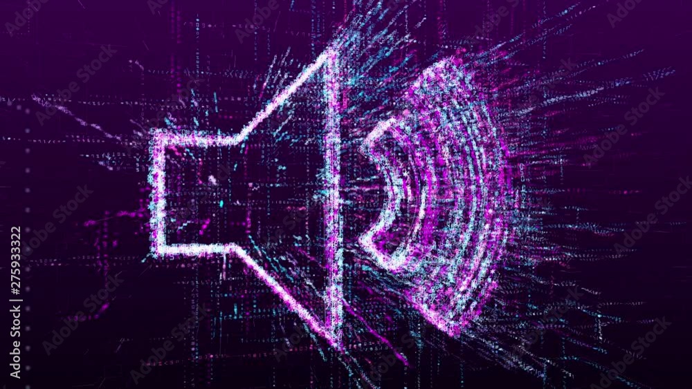 Canvas Prints animation of the sign of sound, virtual music. consists of a stream of numbers and symbols in digita
