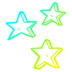 Obraz premium cold gradient line drawing cartoon stars
