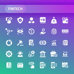 Fintech Vector Icon Set.
