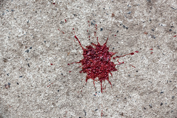 blood texture on gray concrete wall