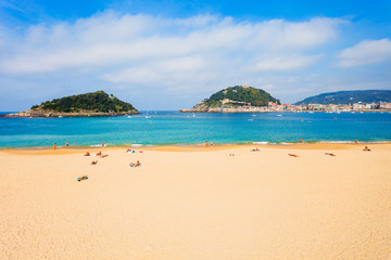 Obraz premium San Sebastian city beach, Spain