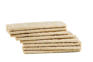 Diet popped wheat cakes isolated on white background