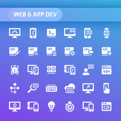 Website and Application Development Vector Icon Set.