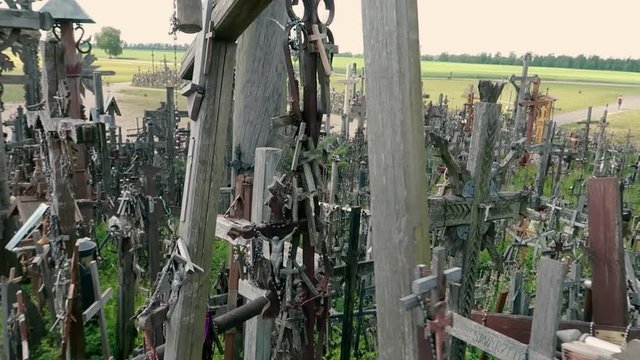 Hill of Crosses, a unique monument of history, a famous site of pilgrimage in Lithuania, Siauliai