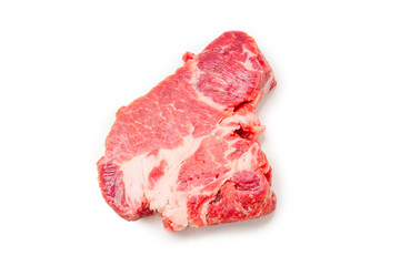 Raw pork isolated on white background.