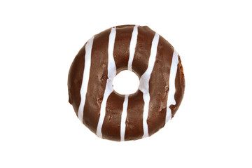 Sweet tasty donut isolated on white.