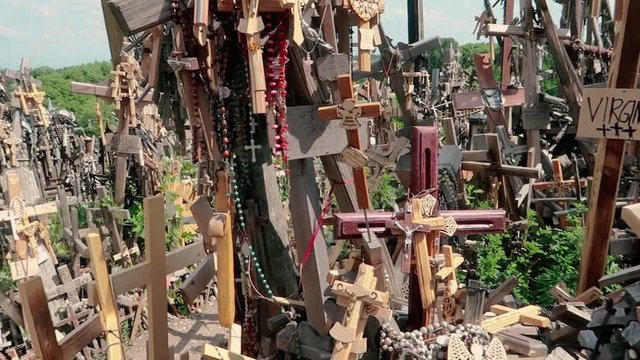 Hill of Crosses, a unique monument of history, a famous site of pilgrimage in Lithuania, Siauliai