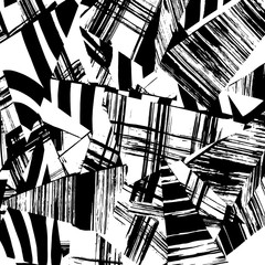 Brush grunge pattern. White and black vector. - 275935959