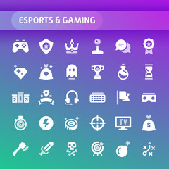 eSports & Gaming Vector Icon Set.