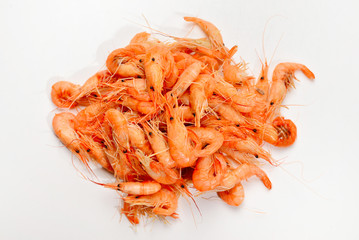 Tasty fresh shrimps as background.