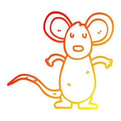 warm gradient line drawing cartoon mouse rat