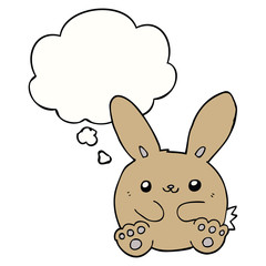 cartoon rabbit and thought bubble