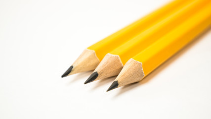 Obraz premium Yellow pencil isolated on white background.