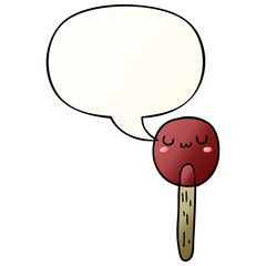 cartoon lollipop and speech bubble in smooth gradient style
