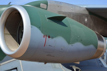 Obraz premium Aircraft turbine detail. Fan and cone system.