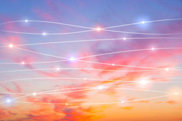 Network & cloud concept in the sky