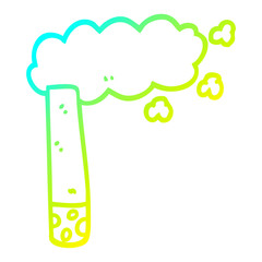 cold gradient line drawing cartoon cigarette
