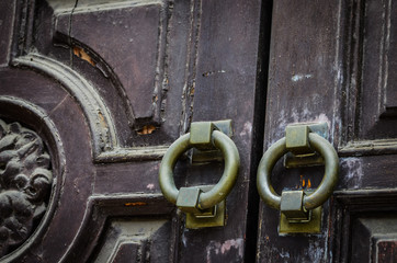 ancient doors close up on the historical streets of Spain