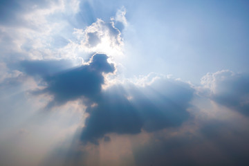 Clear sky with ray of sunlight
