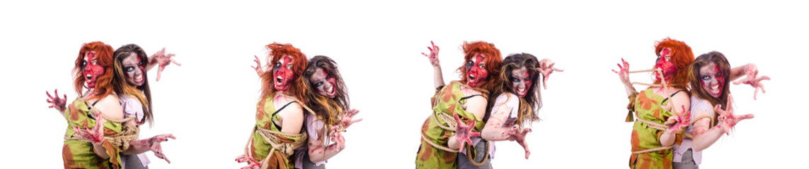 Woman vampire isolated on the background