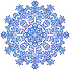 blue circle geometric ornament isolated on white background