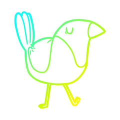 cold gradient line drawing cartoon bird