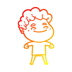 warm gradient line drawing cartoon friendly man