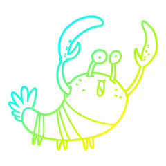 cold gradient line drawing cartoon lobster