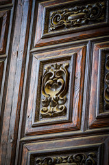 ancient doors close up on the historical streets of Spain