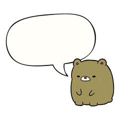 cute cartoon sad bear and speech bubble
