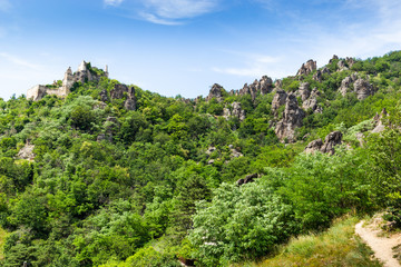 Burgruine Durnstein is a ruined medieval castle in Austria. Wachau valley.
