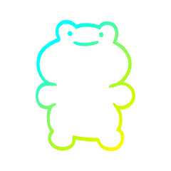 cold gradient line drawing cartoon frog