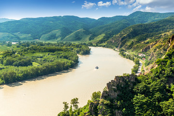 Fototapeta na wymiar Landscape of Wachau valley, Danube river, Austria.