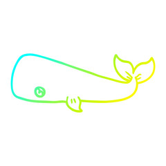 cold gradient line drawing cartoon whale