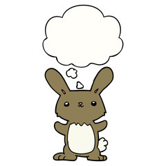 cute cartoon rabbit and thought bubble
