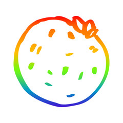 rainbow gradient line drawing cartoon grapefruit