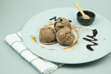 Three silky smooth chocolate ice cream