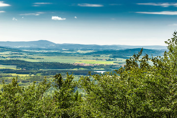 Fototapeta na wymiar Panoramatic view of the South Bohemia and surrounding landscape, Czech Republic.