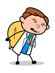 Burden - Professional Cartoon Doctor Vector Illustration