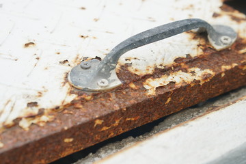 old key on wooden background