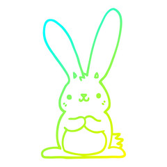 cold gradient line drawing cartoon rabbit