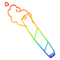 rainbow gradient line drawing cartoon smoking joint